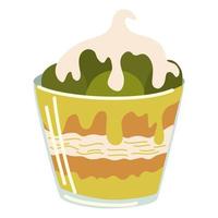 dessert matcha. rouleau de matcha japonais. nourriture asiatique. parfait pour le café du restaurant et les menus imprimés. vecteur main dessiner illustration de dessin animé.