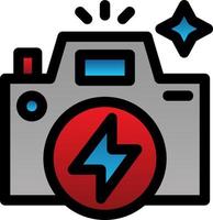 icône plate de caméra flash vecteur