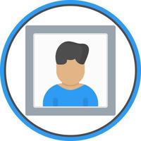 icône plate de photo de passeport vecteur