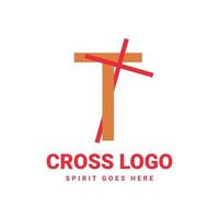 création de logo vectoriel croix initiale lettre t