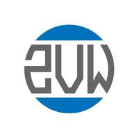 création de logo de lettre zvw sur fond blanc. concept de logo de cercle d'initiales créatives zvw. conception de lettre zvw. vecteur