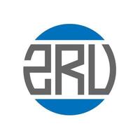 création de logo de lettre zru sur fond blanc. concept de logo de cercle d'initiales créatives zru. conception de lettre zru. vecteur