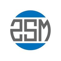 création de logo de lettre zsm sur fond blanc. concept de logo de cercle d'initiales créatives zsm. conception de lettre zsm. vecteur