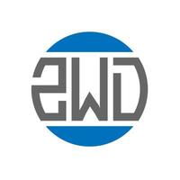 création de logo de lettre zwd sur fond blanc. concept de logo de cercle d'initiales créatives zwd. conception de lettre zwd. vecteur