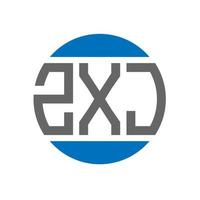 création de logo de lettre zxj sur fond blanc. concept de logo de cercle d'initiales créatives zxj. conception de lettre zxj. vecteur