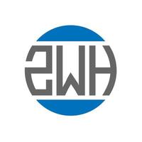 création de logo de lettre zwh sur fond blanc. concept de logo de cercle d'initiales créatives zwh. conception de lettre zwh. vecteur