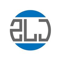 création de logo de lettre zlj sur fond blanc. concept de logo de cercle d'initiales créatives zlj. conception de lettre zlj. vecteur