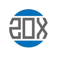 création de logo de lettre zox sur fond blanc. concept de logo de cercle d'initiales créatives zox. conception de lettre zox. vecteur