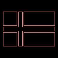 drapeau néon de norvège couleur rouge image d'illustration vectorielle style plat vecteur
