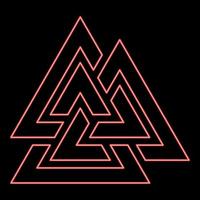 symbole valknut néon couleur rouge image d'illustration vectorielle style plat vecteur