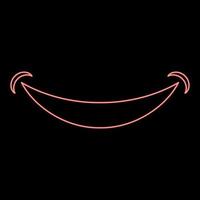 sourire néon smlie doodle couleur rouge image d'illustration vectorielle style plat vecteur