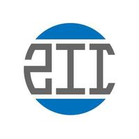 création de logo de lettre zii sur fond blanc. concept de logo de cercle d'initiales créatives zii. conception de lettre zii. vecteur