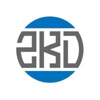 création de logo de lettre zkd sur fond blanc. concept de logo de cercle d'initiales créatives zkd. conception de lettre zkd. vecteur