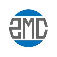 création de logo de lettre zmc sur fond blanc. concept de logo de cercle d'initiales créatives zmc. conception de lettre zmc. vecteur