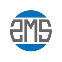 création de logo de lettre zms sur fond blanc. concept de logo de cercle d'initiales créatives zms. conception de lettre zms. vecteur