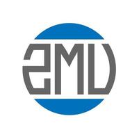 création de logo de lettre zmu sur fond blanc. concept de logo de cercle d'initiales créatives zmu. conception de lettre zmu. vecteur