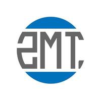 création de logo de lettre zmt sur fond blanc. concept de logo de cercle d'initiales créatives zmt. conception de lettre zmt. vecteur