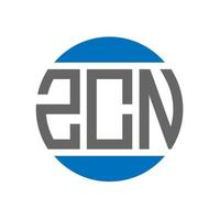 création de logo de lettre zcn sur fond blanc. concept de logo de cercle d'initiales créatives zcn. conception de lettre zcn. vecteur