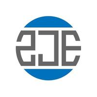 création de logo de lettre zje sur fond blanc. concept de logo de cercle d'initiales créatives zje. conception de lettre zje. vecteur