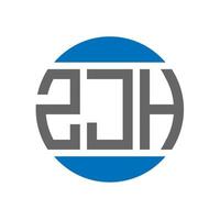 création de logo de lettre zjh sur fond blanc. concept de logo de cercle d'initiales créatives zjh. conception de lettre zjh. vecteur