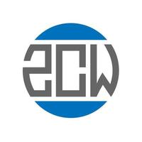 création de logo de lettre zcw sur fond blanc. concept de logo de cercle d'initiales créatives zcw. conception de lettre zcw. vecteur