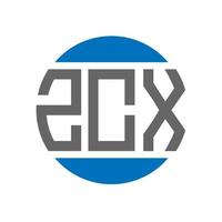 création de logo de lettre zcx sur fond blanc. concept de logo de cercle d'initiales créatives zcx. conception de lettre zcx. vecteur