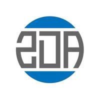création de logo de lettre zda sur fond blanc. concept de logo de cercle d'initiales créatives zda. conception de lettre zda. vecteur