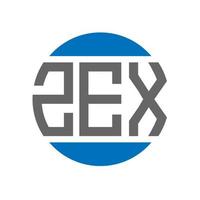 création de logo de lettre zex sur fond blanc. concept de logo de cercle d'initiales créatives zex. conception de lettre zex. vecteur