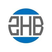 création de logo de lettre zhb sur fond blanc. concept de logo de cercle d'initiales créatives zhb. conception de lettre zhb. vecteur
