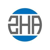 création de logo de lettre zha sur fond blanc. concept de logo de cercle d'initiales créatives zha. conception de lettre zha. vecteur