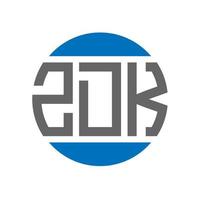 création de logo de lettre zdk sur fond blanc. concept de logo de cercle d'initiales créatives zdk. conception de lettre zdk. vecteur