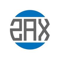 création de logo de lettre zax sur fond blanc. concept de logo de cercle d'initiales créatives zax. conception de lettre zax. vecteur