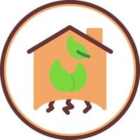 icône plate de la maison verte vecteur