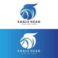 création de logo de tête d'aigle, vecteur d'ailes d'animaux à plumes volantes, illustration d'icône de marque de produit