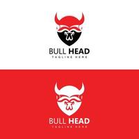 logo de tête de taureau, vecteur d'animaux de ferme, illustration de bétail, icône de marque d'entreprise