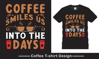 café typographie vecteur conception de t shirt pro vecteur