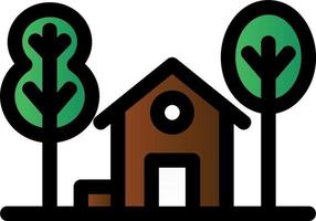 icône de glyphe de paysage de maison vecteur
