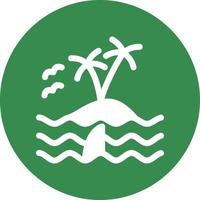 icône de glyphe de paysage d'île vecteur