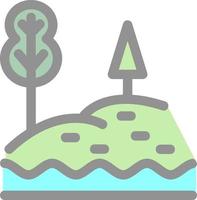 icône de glyphe de paysage de lac vecteur