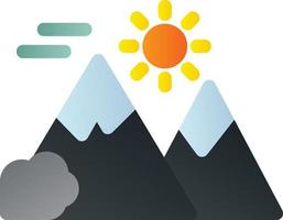 icône de glyphe de paysage de montagnes vecteur