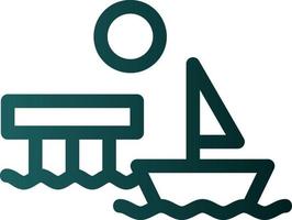 icône de glyphe de paysage de quai vecteur