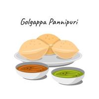 golgappa pannipuri puchka vecteur d'illustration de collation indienne