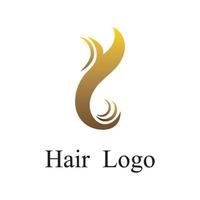 modèle de logo de vague de cheveux vecteur