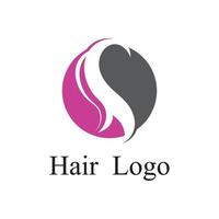 modèle de logo de vague de cheveux vecteur