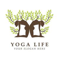 logo et vecteur de yoga avec modèle de slogan