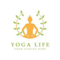 logo et vecteur de yoga avec modèle de slogan