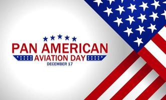 lettrage du thème de la journée panaméricaine de l'aviation. illustration vectorielle. adapté à l'affiche, aux bannières, à l'arrière-plan et à la carte de voeux. vecteur