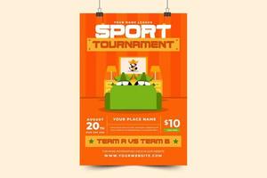 modèle de conception de flyer ou d'affiche d'événement sportif de tournoi de football facile à personnaliser vecteur