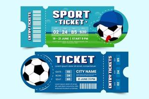 modèle de conception de billet d'événement sportif de tournoi de football design simple et élégant vecteur