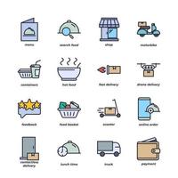 icône de jeu de livraison de nourriture, icône de signe de jeu de livraison de nourriture isolée, couleur d'icône modifiable. illustration vectorielle vecteur